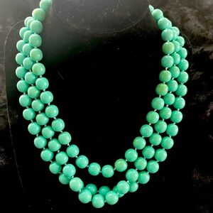 Synthetic Turquoise Triple Strand Necklace with Magnetic Clasp